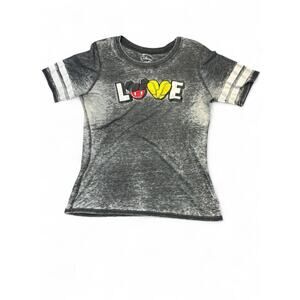 Disney Mickey Mouse Women's Charcoal Black Wash Tee Short Sleeve  Size XL